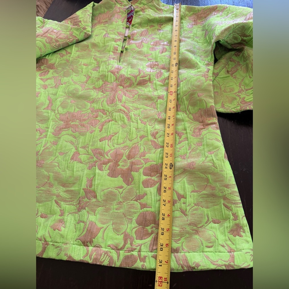 Bright Lime Green Floral Tunic - Picture 7 of 7